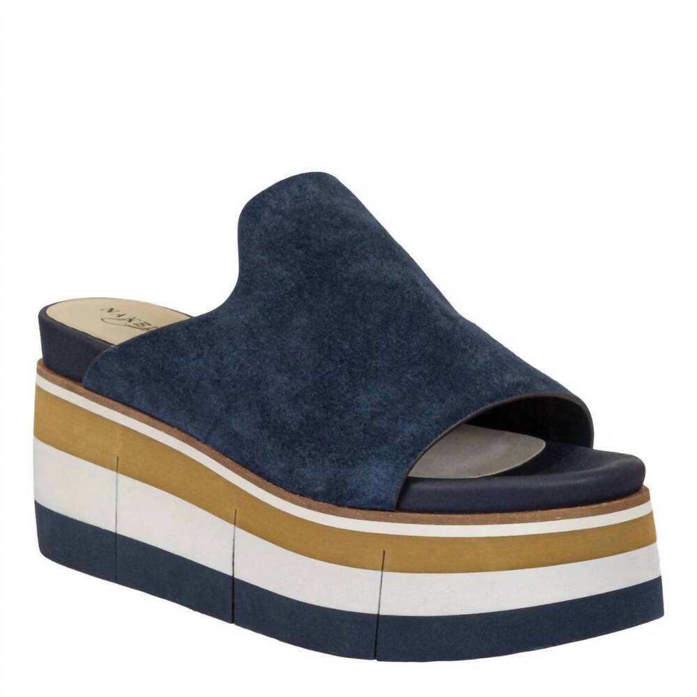 NEW NAKED FEET women’s flow platform sandal in navy